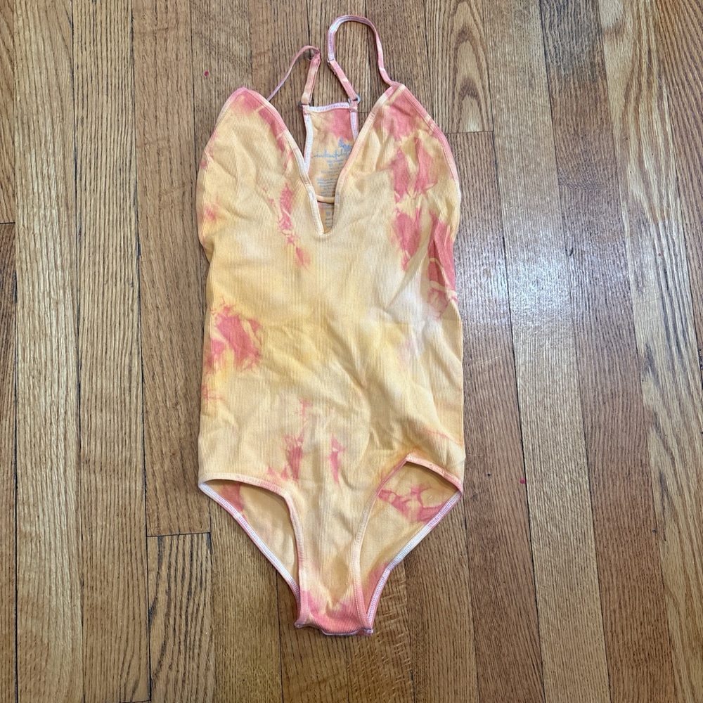 Free People Tie-Dye Bodysuit - Orange